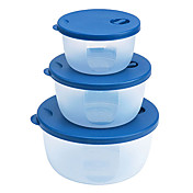 Crisper Bowl Set with Lid (3-Pack, 10x6cm + 13x6cm + 16x8cm)