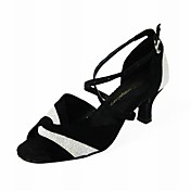 Customized Black Velvet With Gold Sparkling Glitter Dance Performance Shoes (More Colors)