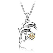 45-cm Jumping Dolphin Austrian Crystal Necklace