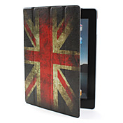 4-voudige bescherming pu lederen tas en staan ​​voor iPad 2 (auto slaap / waak-up functie, vintage Britse vlag)