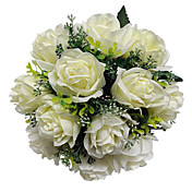 elfenben satin rose brudebuket