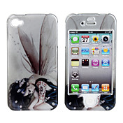 Protective Smooth Polycarbonate Back and Front Case for iPhone 4 and iPhone 4S (Tattooed Girl and Wing)
