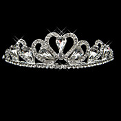liga com strass e pérola artística coração nupcial tiara
