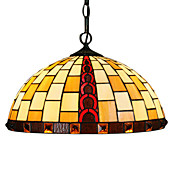 Tiffany Pendant Light with 2 Light in Geometrical Patterned Shade