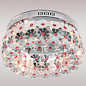 3 - Light Semi Flush Mount in Floral Feature