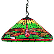 Tiffany Pendant Light with 2 Light in Dragonfly Patterned Shade