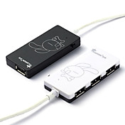4-port tegneserie kanin stil USB-hub (assorterede farver)