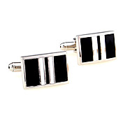 clássicos padrão de tiras cufflinks unisexo