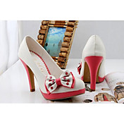pu couro 6cm alta calcanhar sapatos doce lolita com bolinhas curvar