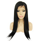 Full Lace with Stretch on Crown Long Yaki Straight Indian Remy Hair Wig