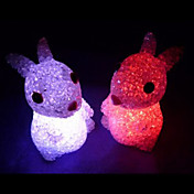 coniglio in cristallo a forma di LED Night Light colorata