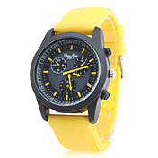 Unisex's silikone Analog Quartz armbåndsur (Gul)