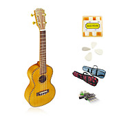 yadars - Ukulele sólido de caoba con concierto gig bag / pitch pipe / picos / capo