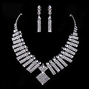 Gorgeous Rhinestone Two Piece Lovely Ladies' Jewelry Set (45 cm)