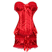 Satin Side Zipper Closure Corset and Skirt Set