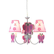 Butterfly Ceiling Light with 3 Lights in Pink