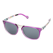 funky paarse kader UV400 zonnebrillen met draagtas