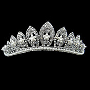 Silver Alloy Rhinestone And Pearl Shimmering Flower Bridal Tiara