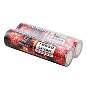 MarsFire 18650 3.7V 2600mAh Rechargeable Li-ion Batteries (2-Pack, Red)