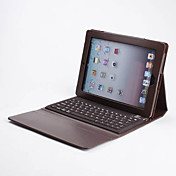 Wireless Bluetooth Keyboard with Protective PU Leather Case Holder for the New iPad (Brown)