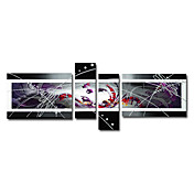 pintados à mão pintura a óleo abstrata, com quadro esticado - conjunto de 4