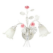 Country Style Ceramic Wall Light with 2 Lights