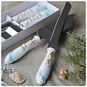  Beach Themed Wedding Cake Knife and Server Set