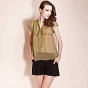 ts chemise en mousseline de soie chemisier fleur d'impression