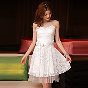 strapless eenvoudige kanten jurk