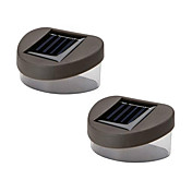 Set of 2 White Deck And Fence Wall Mount Solar Lights