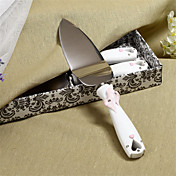  Embracing Hearts Design Resin Handle Wedding Cake Server
