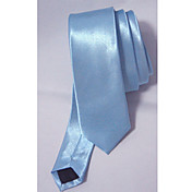 Light Blue Silk-like Skinny Tie