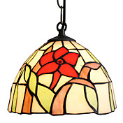 tiffany hanglamp met 1 licht in roos patroon