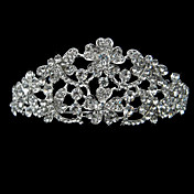 Lovely Silver Alloy Rhinestone And Pearl Bridal Tiara