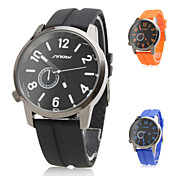 unisex silikone analog quartz håndled sport ur (sølv)