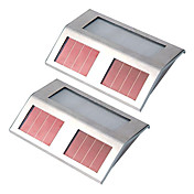 conjunto de 2 branco movido a energia solar via luz levou caminho de parede escada montada lâmpada de jardim