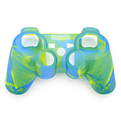 beschermende dual-color siliconen case voor de PS3-controller (blauw en groen)