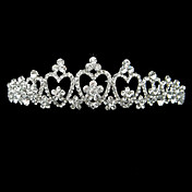 Silber-Legierung Strass und Perlen Herz und Blume Braut Diadem