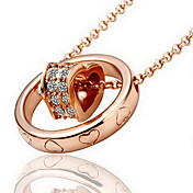 18k великолепный горный хрусталь моды рулон сердце сплава ожерелье (более цветов)