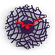 artistico viola stile orologio da parete