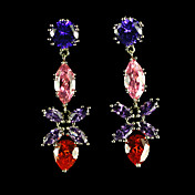 Beautiful Cubic Zirconia Earrings In Flower Drop