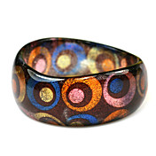Ladies' Resin Round Bangles Classic Bracelet With Colorful Print