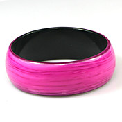Ladies' Resin Round Bangles Classic Bracelet In Fuchsia