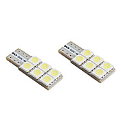 t10 6x5050 SMD LED blanco bombilla para coche luces de señal canbus (2-pack, dc 12v)