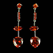 Kiss Heart Cubic Zirconia Earring Drops