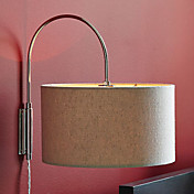 60W Contemporary Fabric Shade Wall Light Cylindricity Design