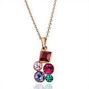 18K Gorgeous Fashion Rhinestone Alloy Colorful Necklace