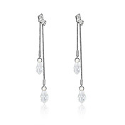 suave de cristal lo suficientemente reales de Austria en platinados pendientes de señora (más colores)