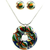 Colourful Ladies' Jewelry Sets In Alloy With Enamel Including Necklace & Earrings Set