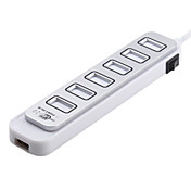 7-ports haute vitesse USB 2.0 Hub avec interrupteur (argent)